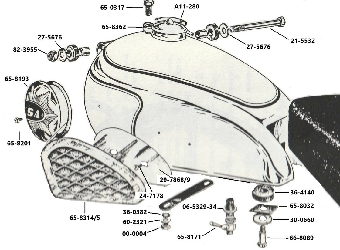 Benzinetank Gold Star met plunjer achtervering