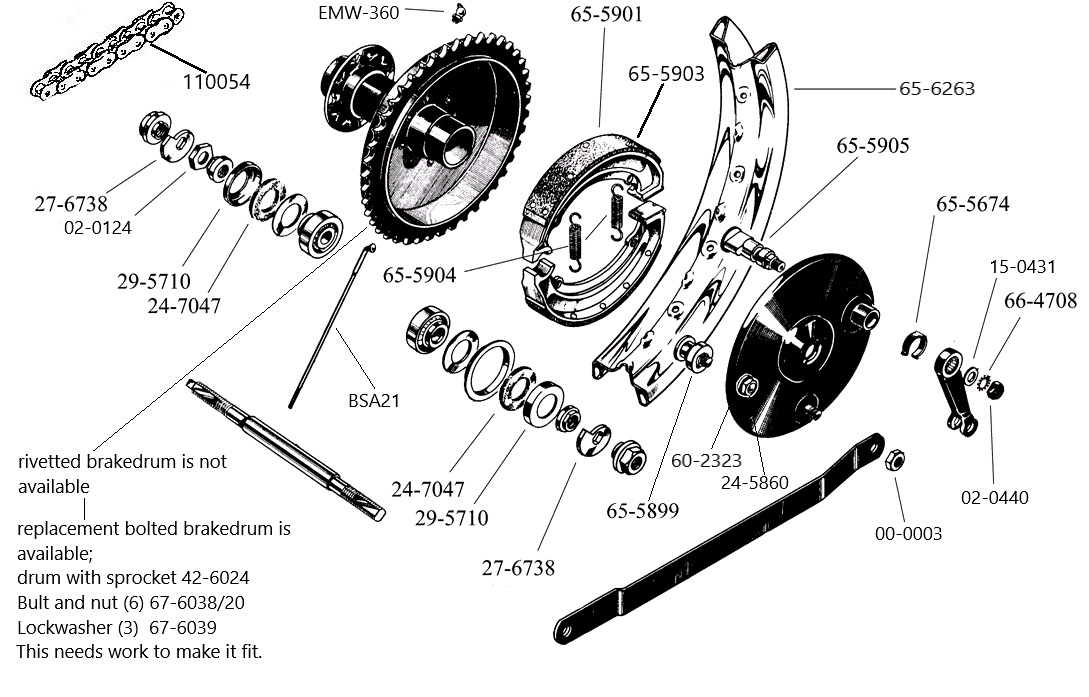 Achterwiel B31 - B33 stijfframe