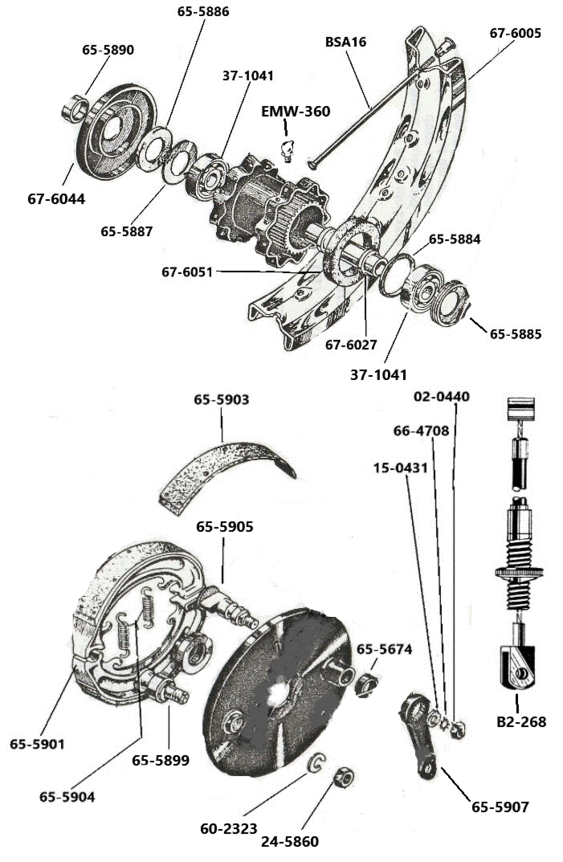 Voorwiel A7 stijfframe 1947-1948 naaf heeft vertanding