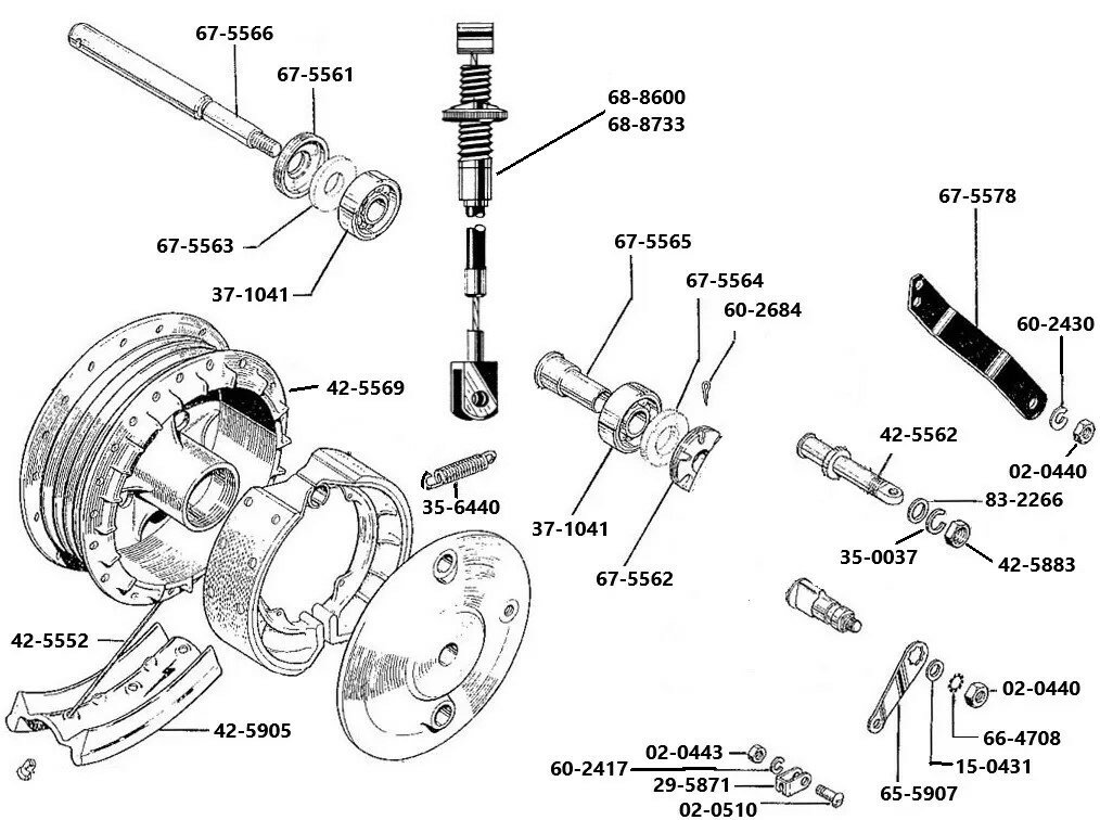 Voorwiel A65 Spitfire 190 mm  1966 - 1967