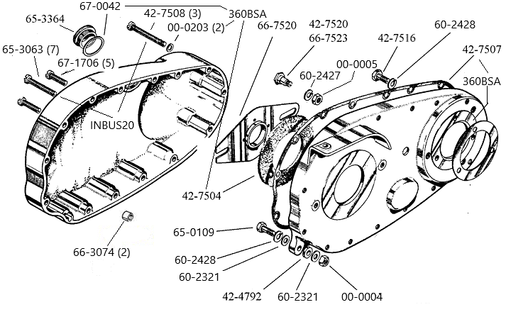 Primairy chainguard B models with swingarm no alternator on crankshaft