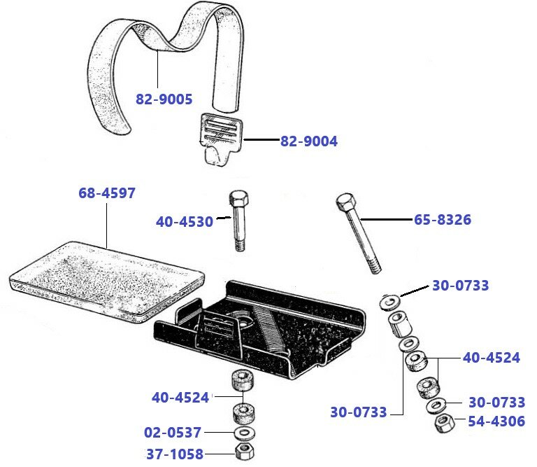 Battery tray B25 - B44 up to 1970