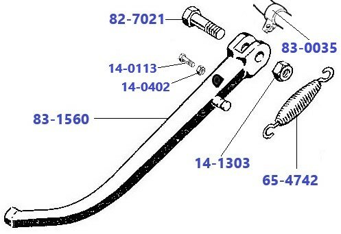 Zijstandaard  A65  1971-1973
