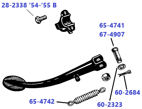 Zijstandaard stijf- of plunjer-frame