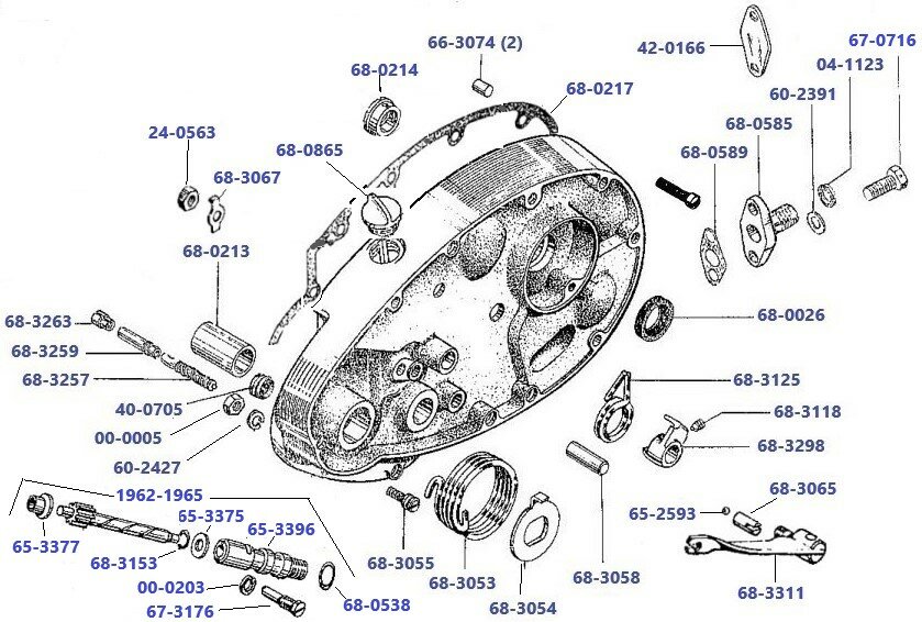 Tussendeksel A50 - A65 t/m 1968