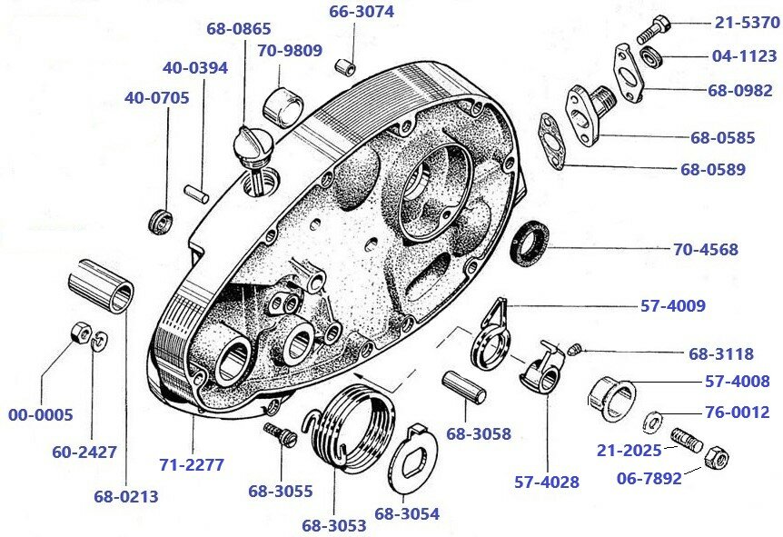 Tussendeksel A50 - A65  1970-1972