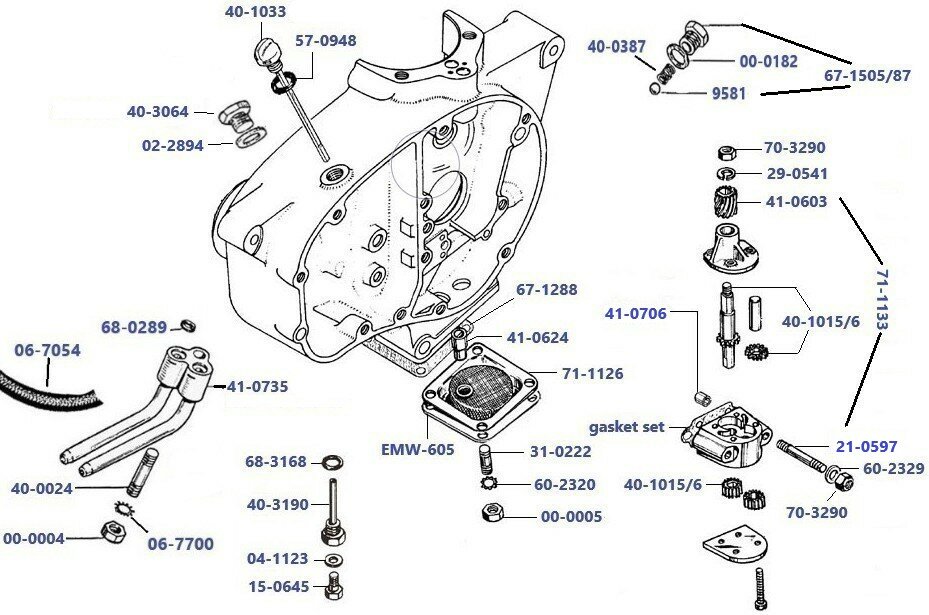 Olie aan- en af-voer B40 1967-1970