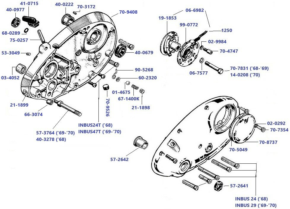 Ignition and timing covers B44  1968-1970