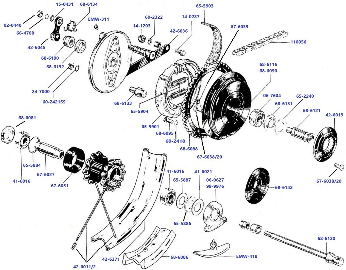 Achterwiel-A50-A65-halve-naaf-1966-1970