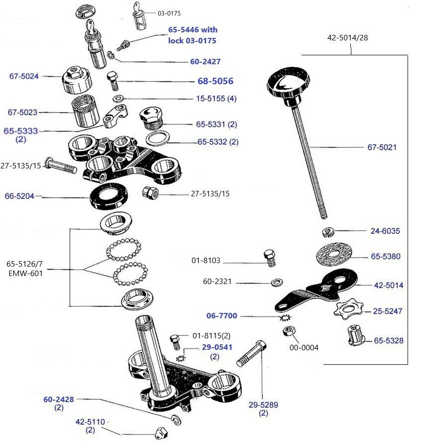 Frontfork-A50-+-A65-up-to-1965-Steering-head-and-steering-damper