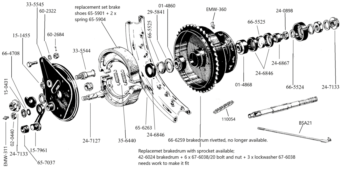 Achterwiel-M20-M21-Stijfframe-geklonken-remtrommel-1949-en-later