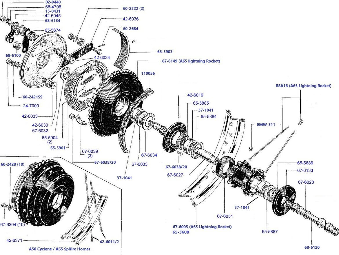 Rearwheel-A50m-m-A65-crinkle-hub-1965