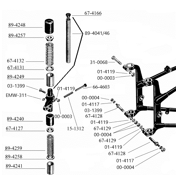 Plunjer-achter-vering