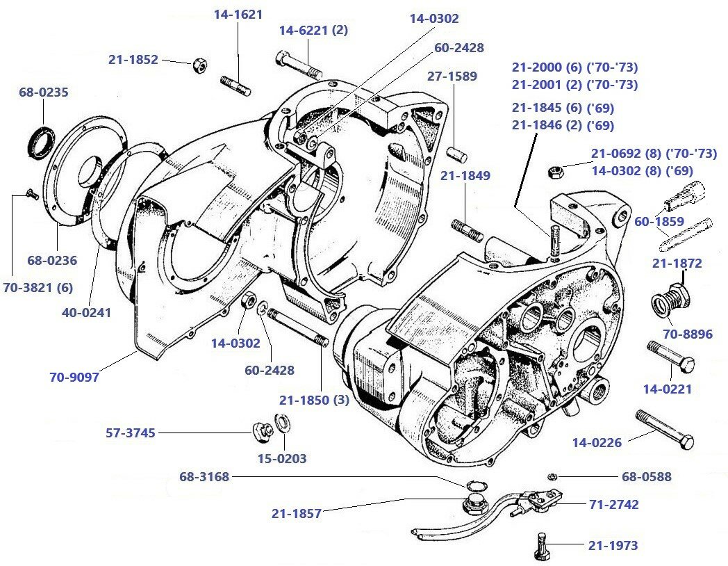 Crankcases-A50-A65-1969-1973