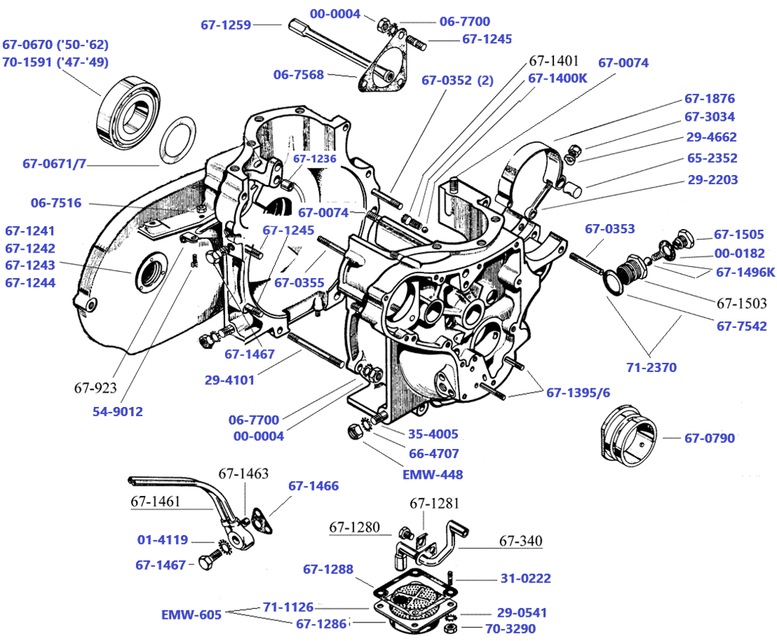 Crankcases-A7-A10-rigid-or-plunger-frame