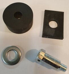 EMW-632-49  Mounting bolt rear, 1949 and later + ring + rubbers