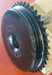 42-6018 Achtertandwiel / remtrommel met koelribben 46 T  5/8 x 3/8