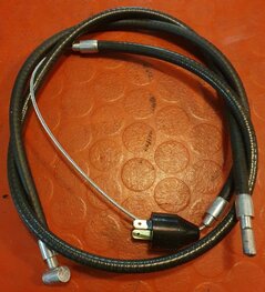 60-3587 Front brake cable USA / wide handlebars, with brake switch, length + 5", made in England