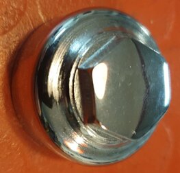 67-5024B Moer balhoofd chroom, zonder gat voor stuurdemper