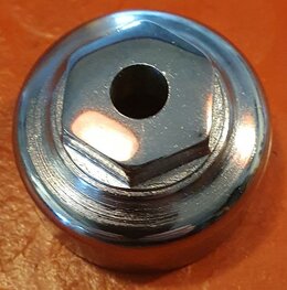 67-5024 Centrale balhoofdmoer (chroom) met gat voor stuurdemper