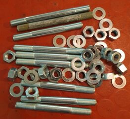 EMW-633BPL Set engine plate studs, nuts and washers