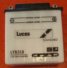 LYB5LB Accu 12 Volt 12 x 6 cm, 13 cm hoog